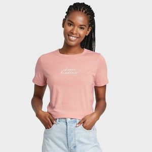 BRAND NEW Zoe & Liv “Choose Kindness” Tee Shirt, Blush Rose, Size Large